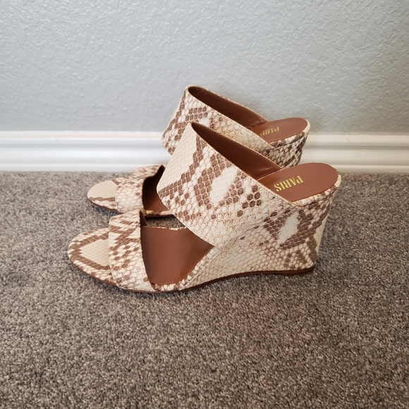 Paris Texas faded python wedge mule womens shoes size 40 - Picture 4 of 16